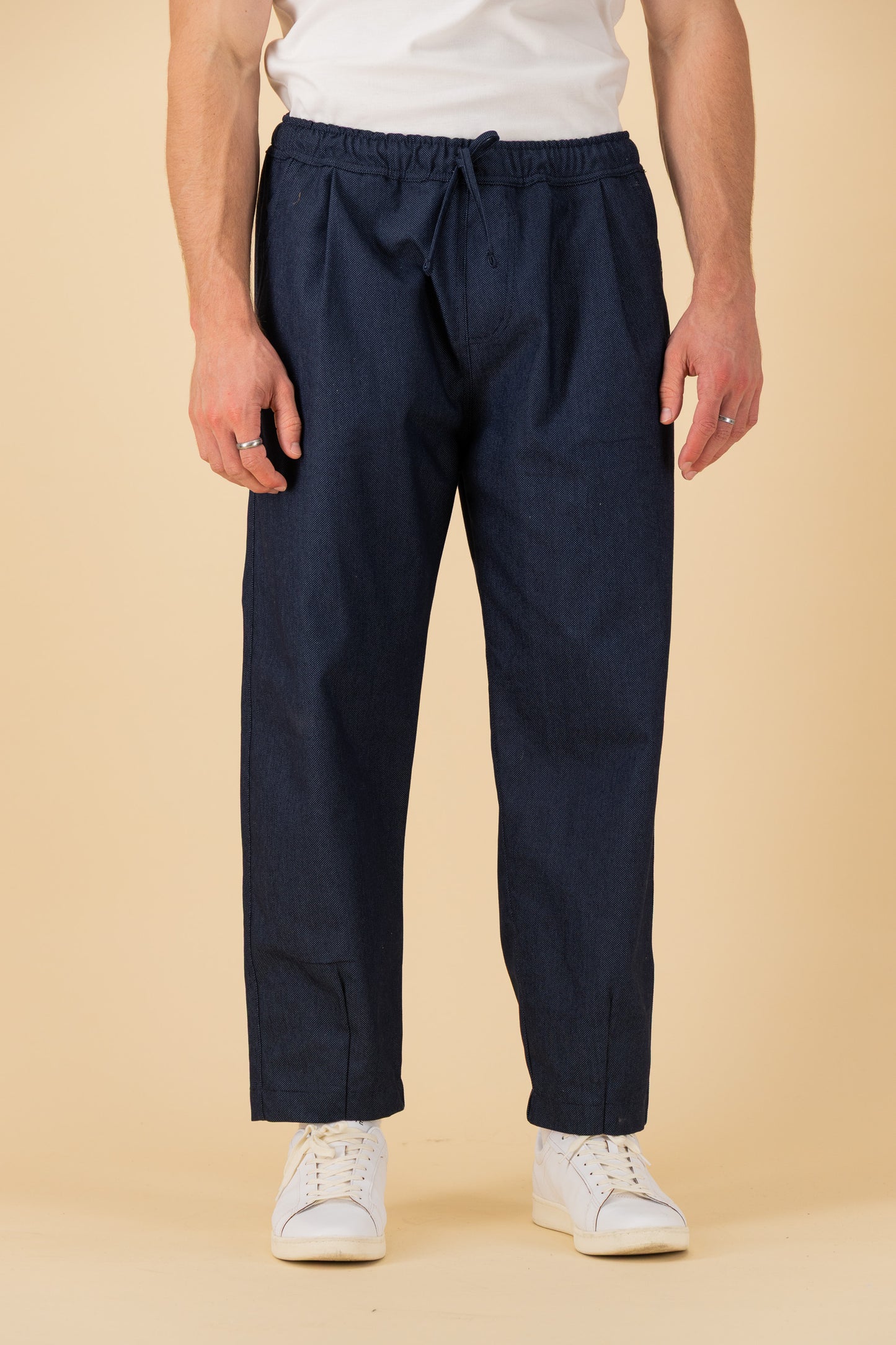Barrel Cotton Twill Birds Eye Denim, front view