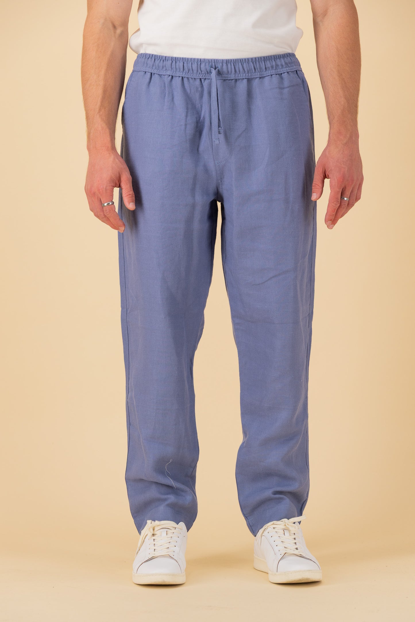 Comfort Pants 100% Linen Twill Denim, front view