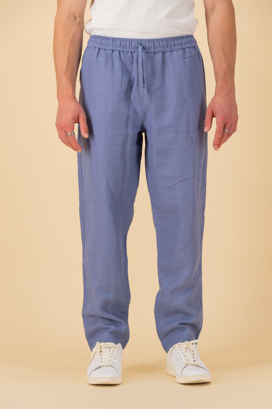 Comfort Pants 100% Linen Twill Denim, front view