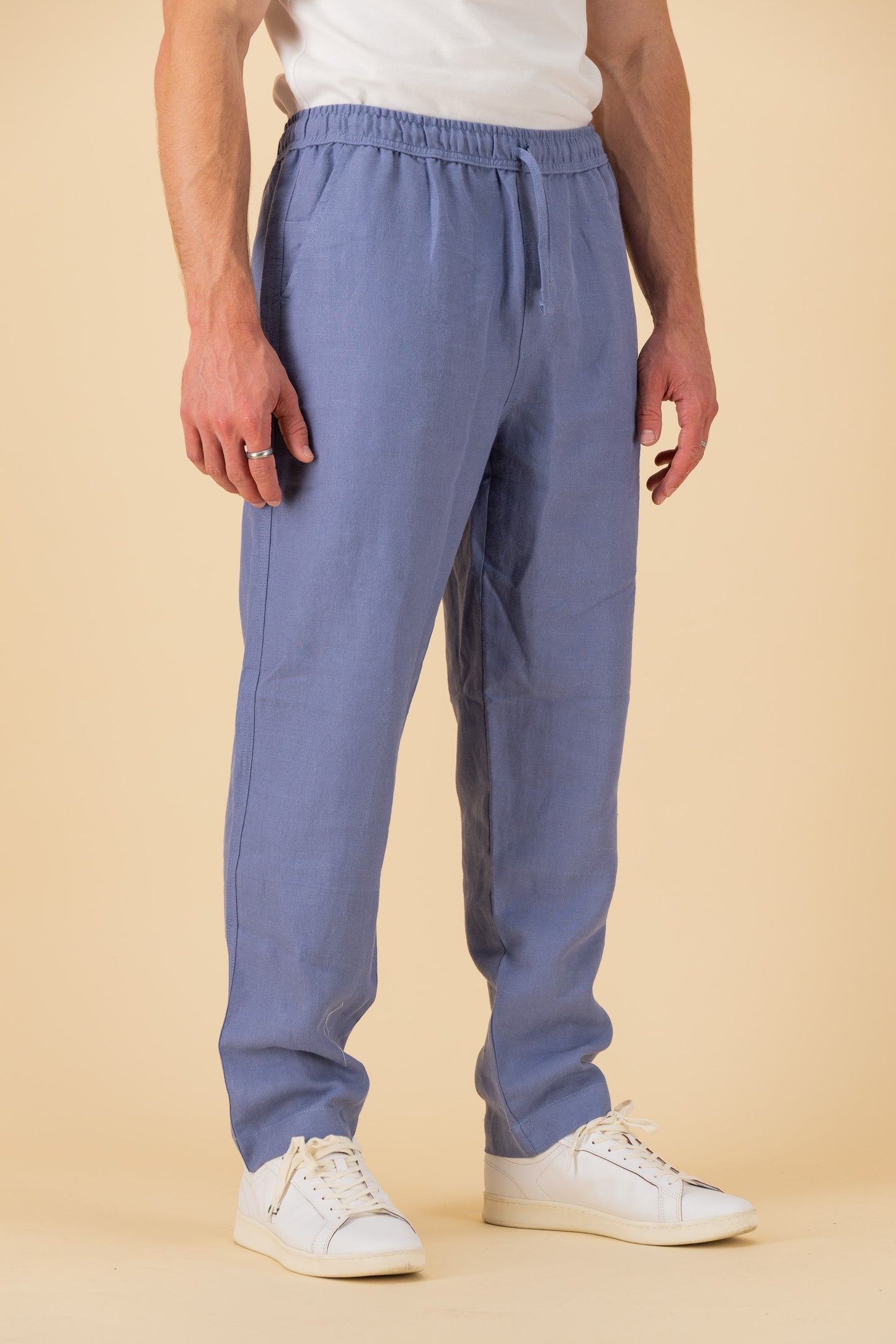 Comfort Pants 100% Linen Twill Denim, side view