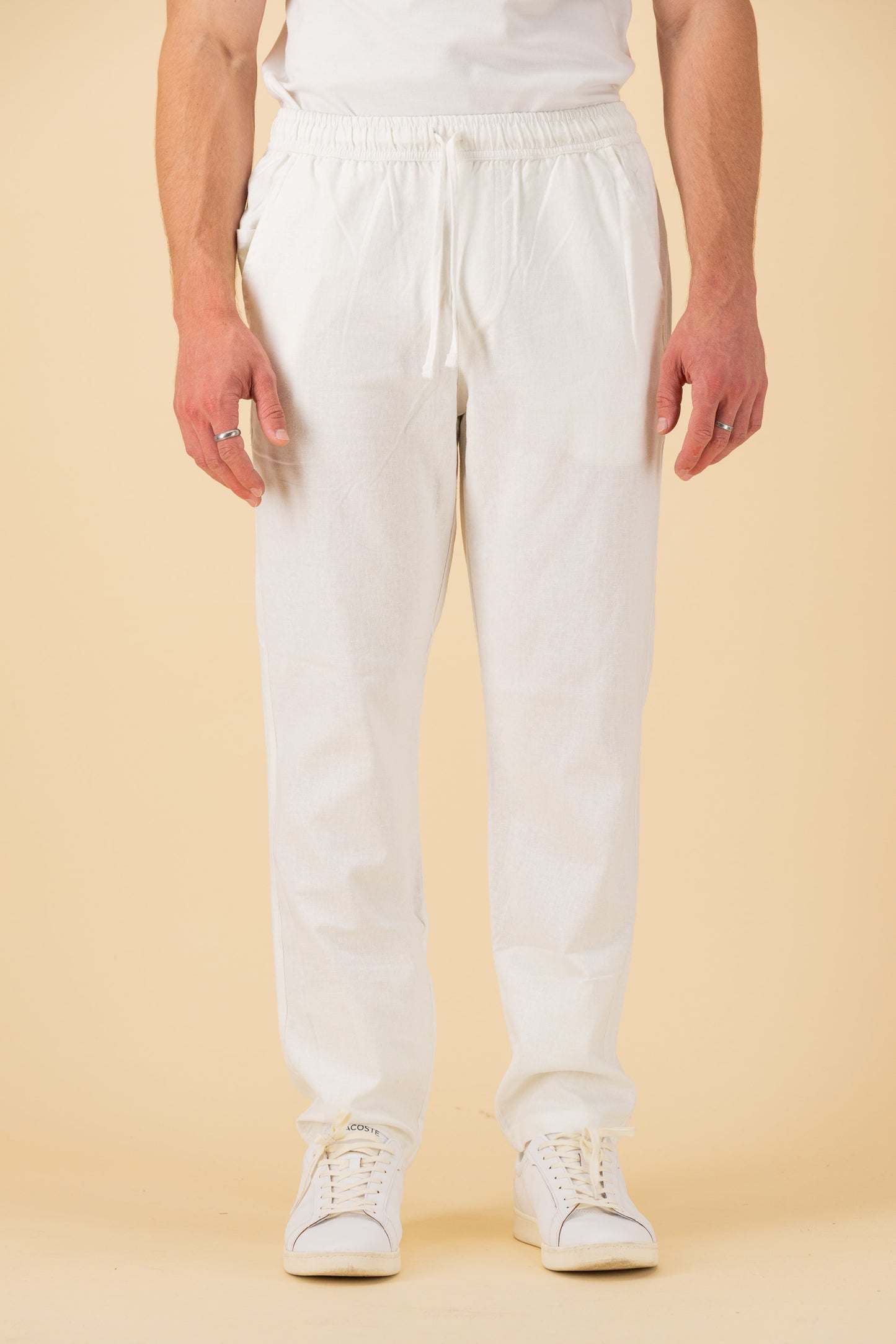 Comfort Pants Linen Viscose Off-White, front view