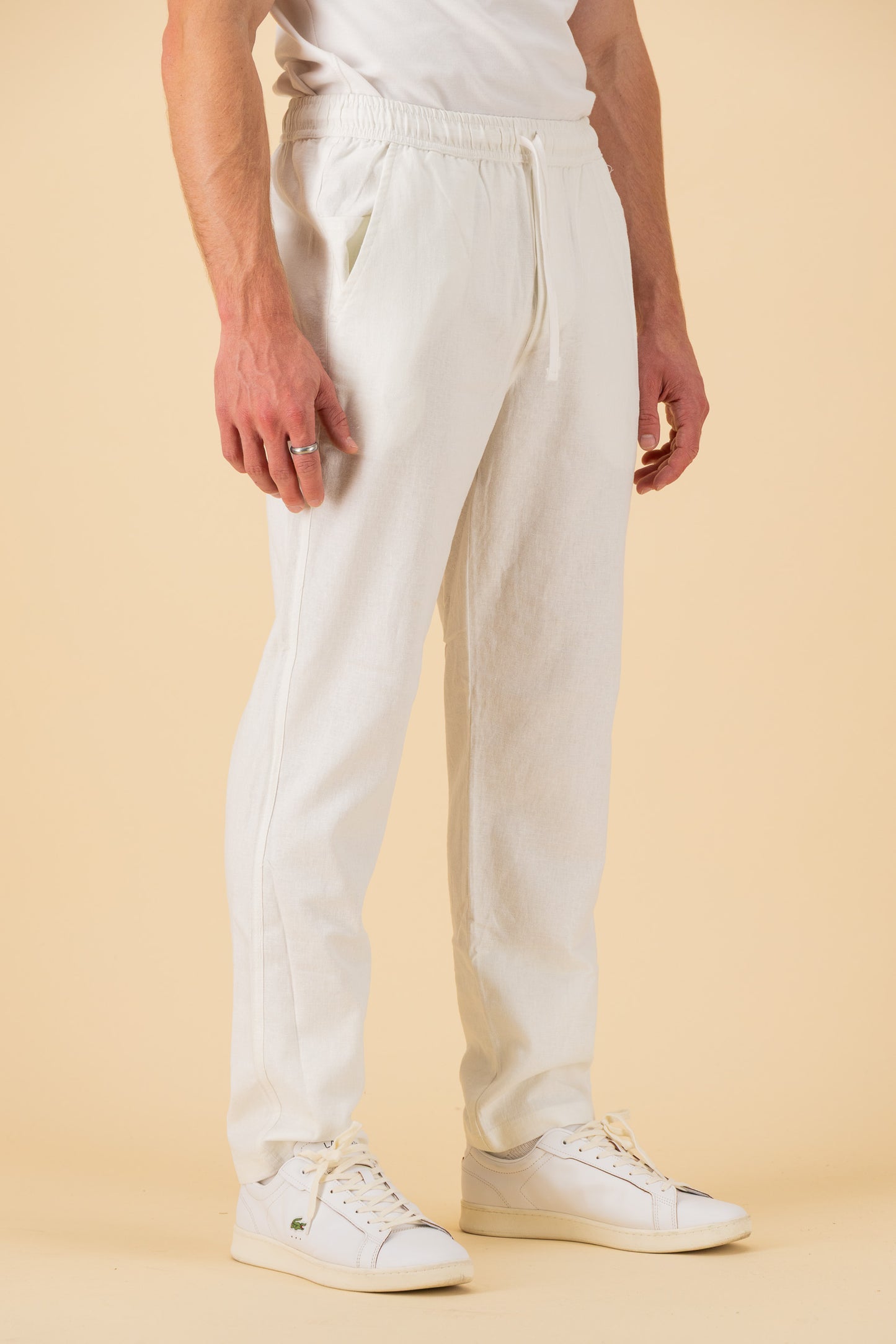 Comfort Pants Linen Viscose Off-White, side view