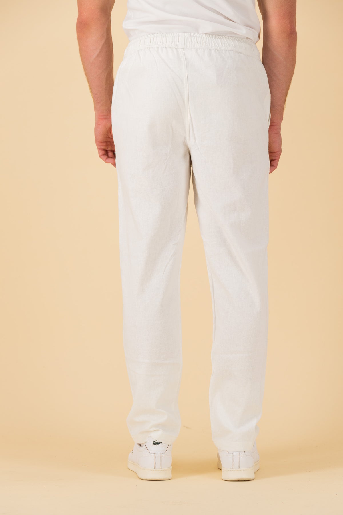 Comfort Pants Linen Viscose Off-White, back view