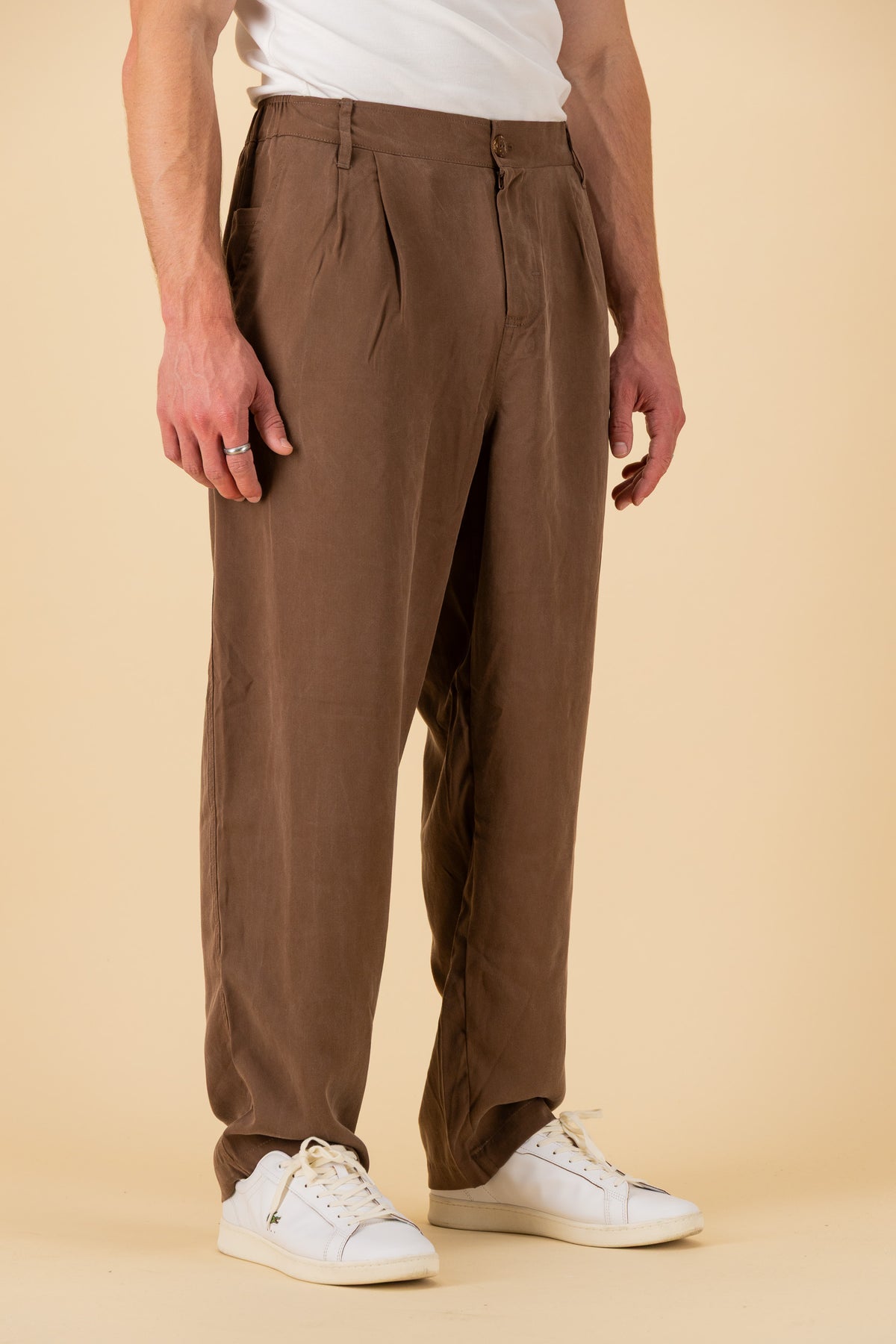 Comfort Vintage Pants Lyocell Chocolate, side view