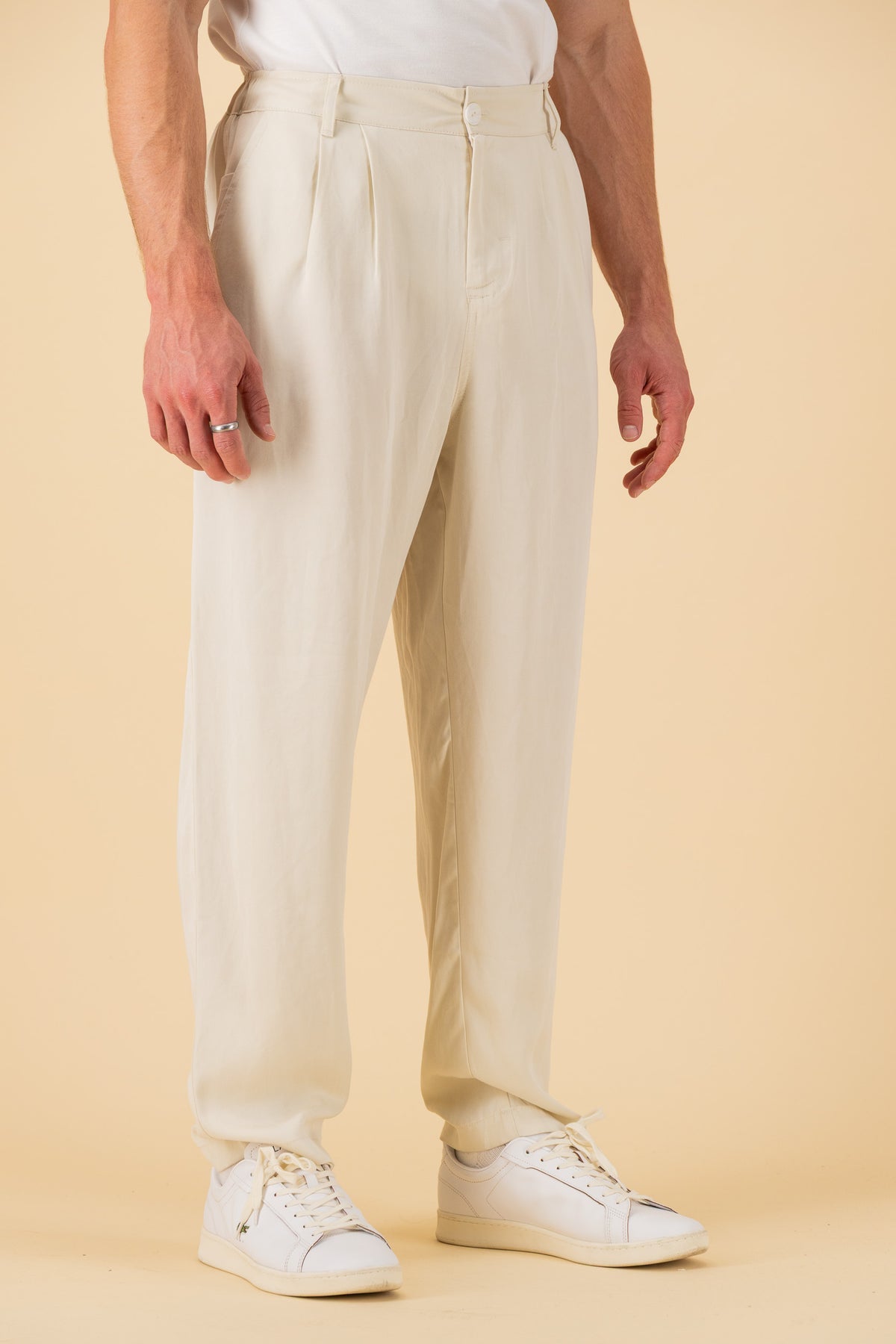 Comfort Vintage Pants Lyocell Cream, side view
