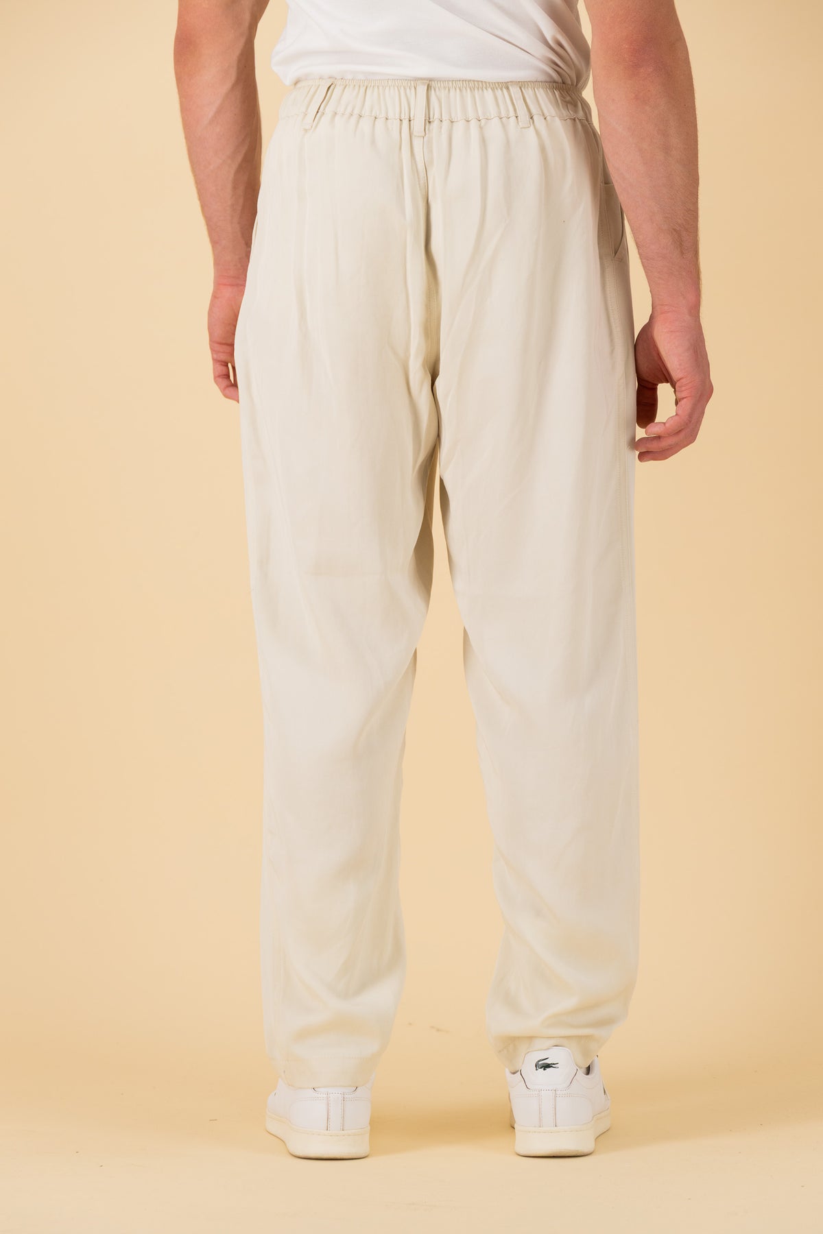 Comfort Vintage Pants Lyocell Cream, back view