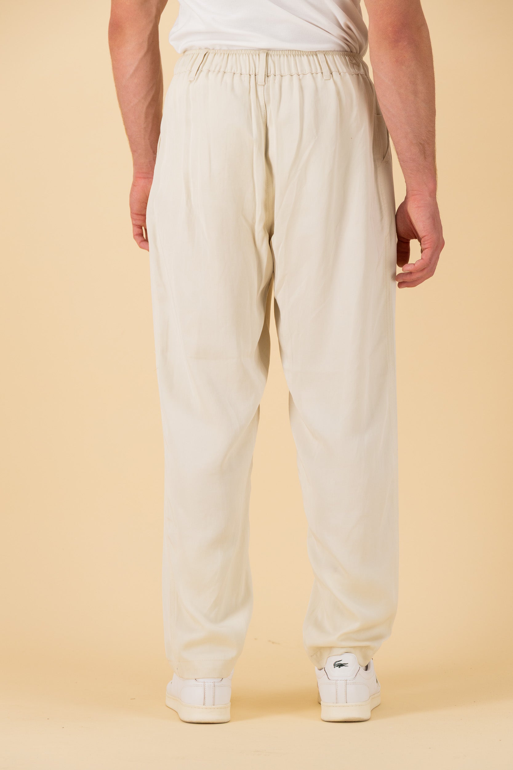 Comfort Vintage Pants Lyocell Cream, back view