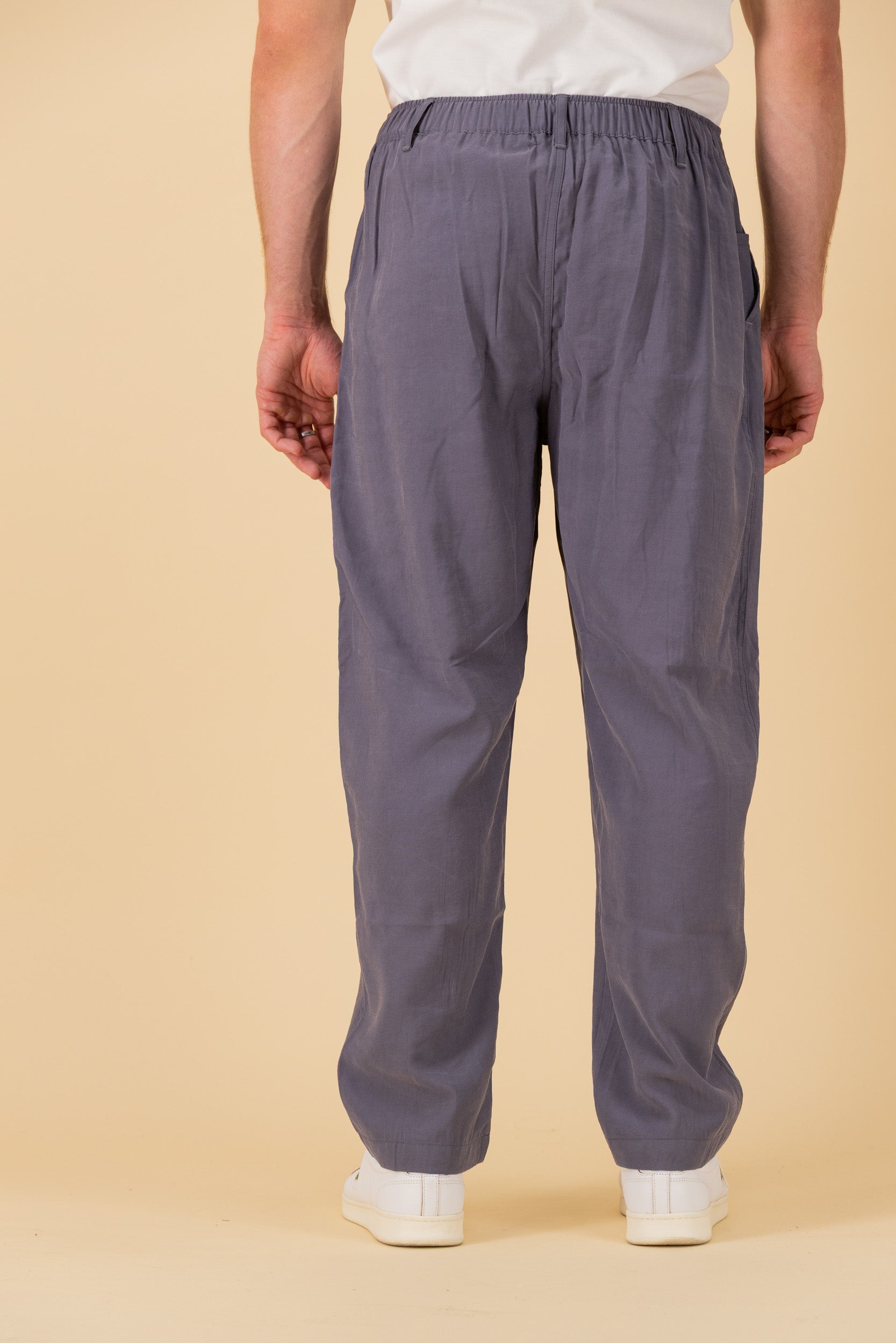 Comfort Vintage Pants Lyocell Petrol Blue, back view