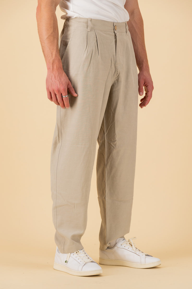 Comfort Vintage Pants Lyocell Stone, side view