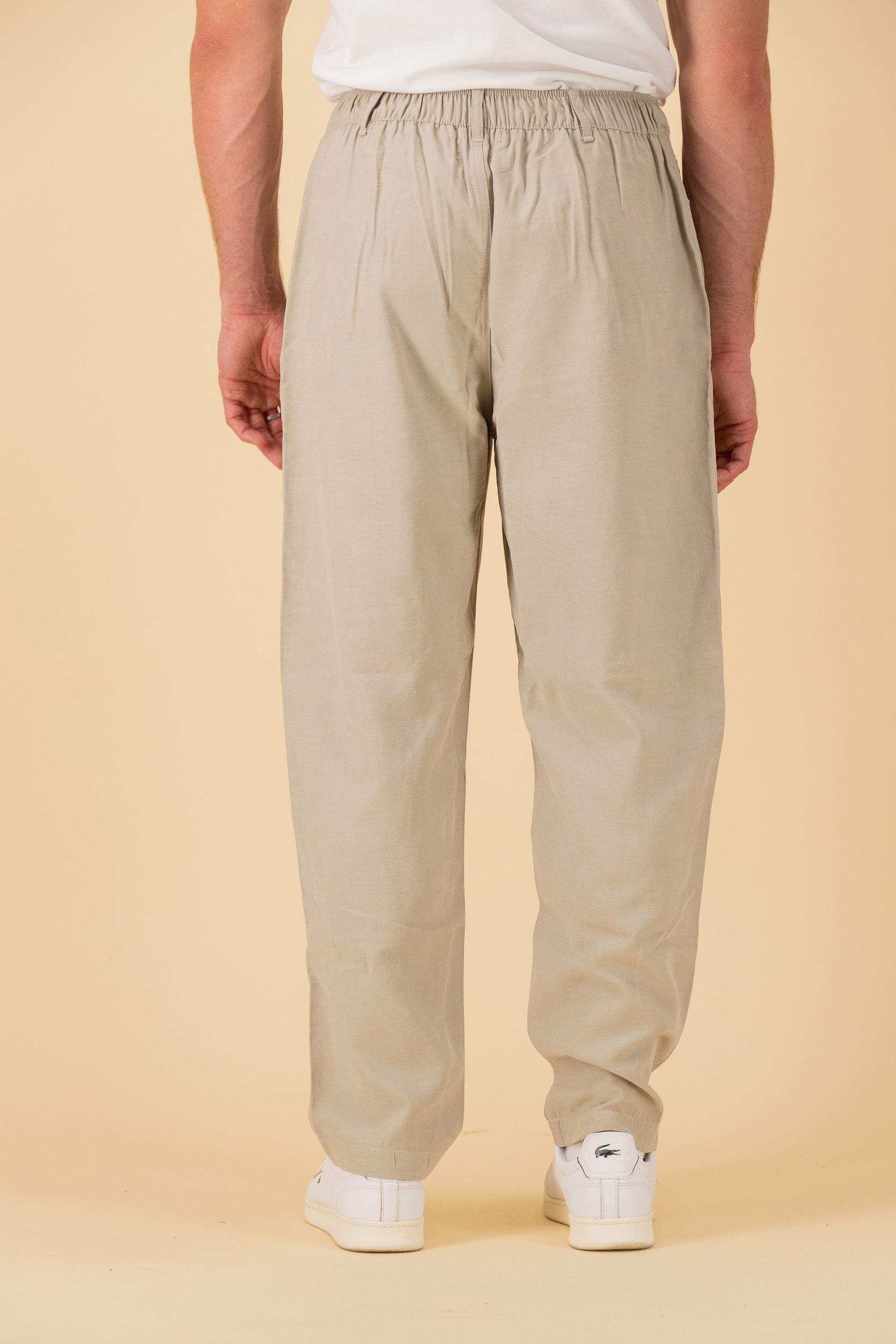 Comfort Vintage Pants Lyocell Stone, back view