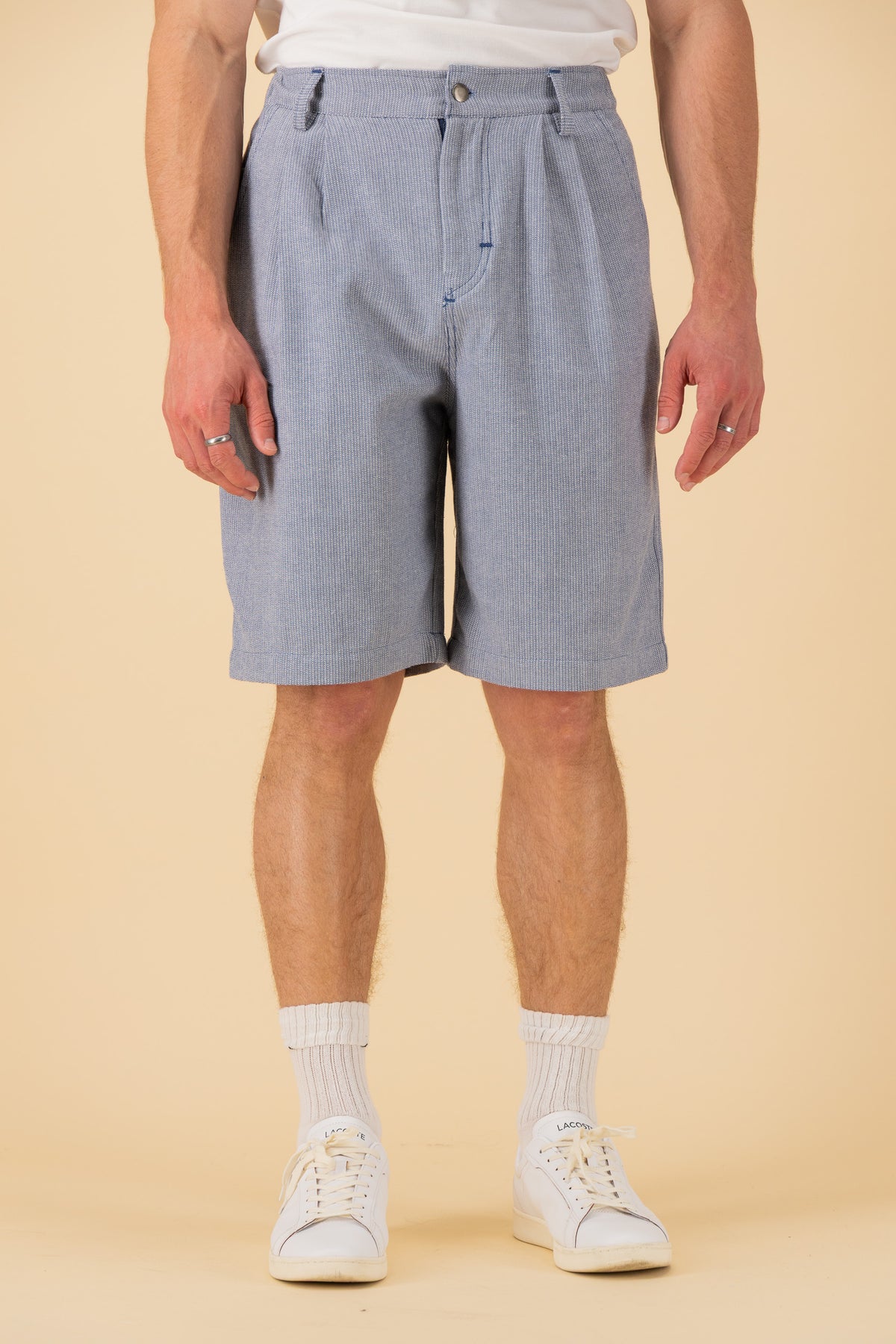 Comfort Vintage Shorts Cotton Denim Herringbone Light, front view