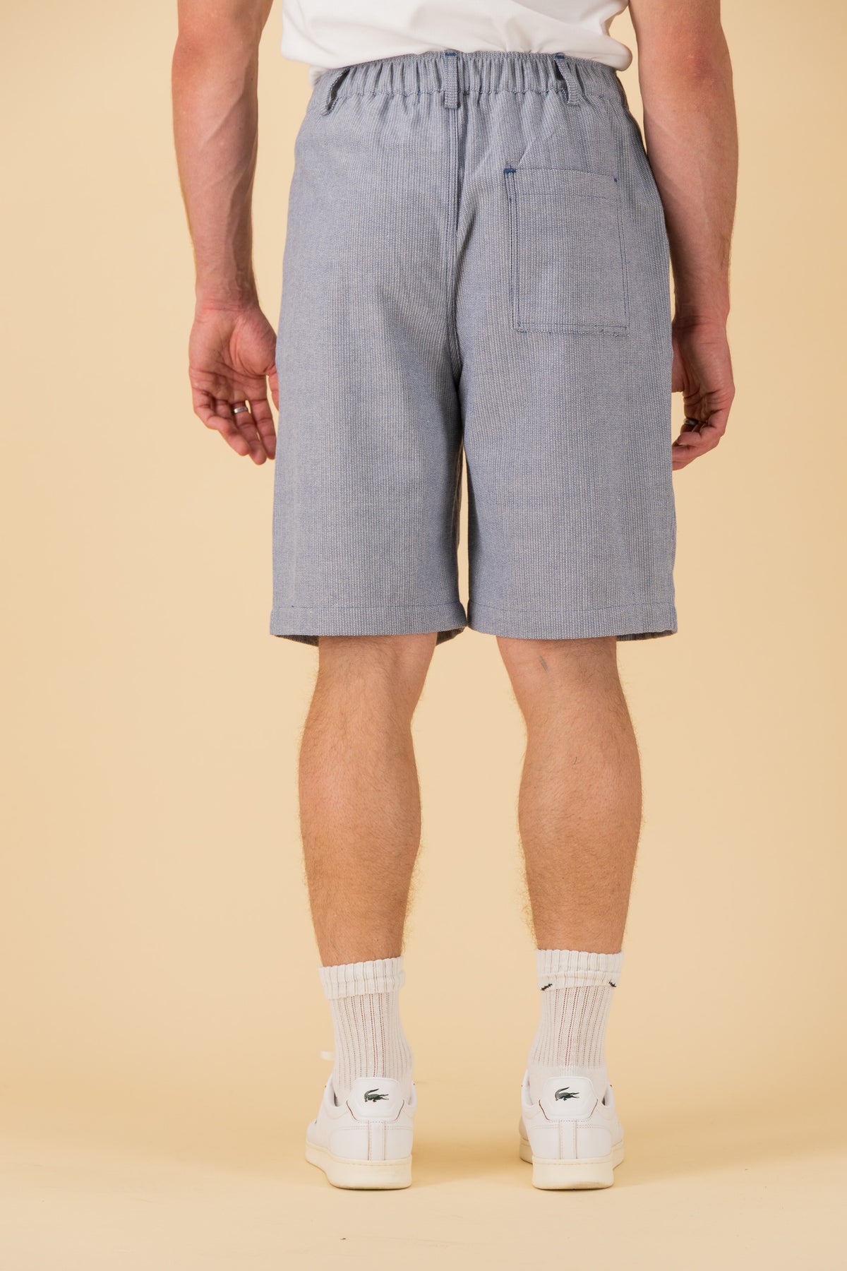 Comfort Vintage Shorts Cotton Denim Herringbone Light, back view