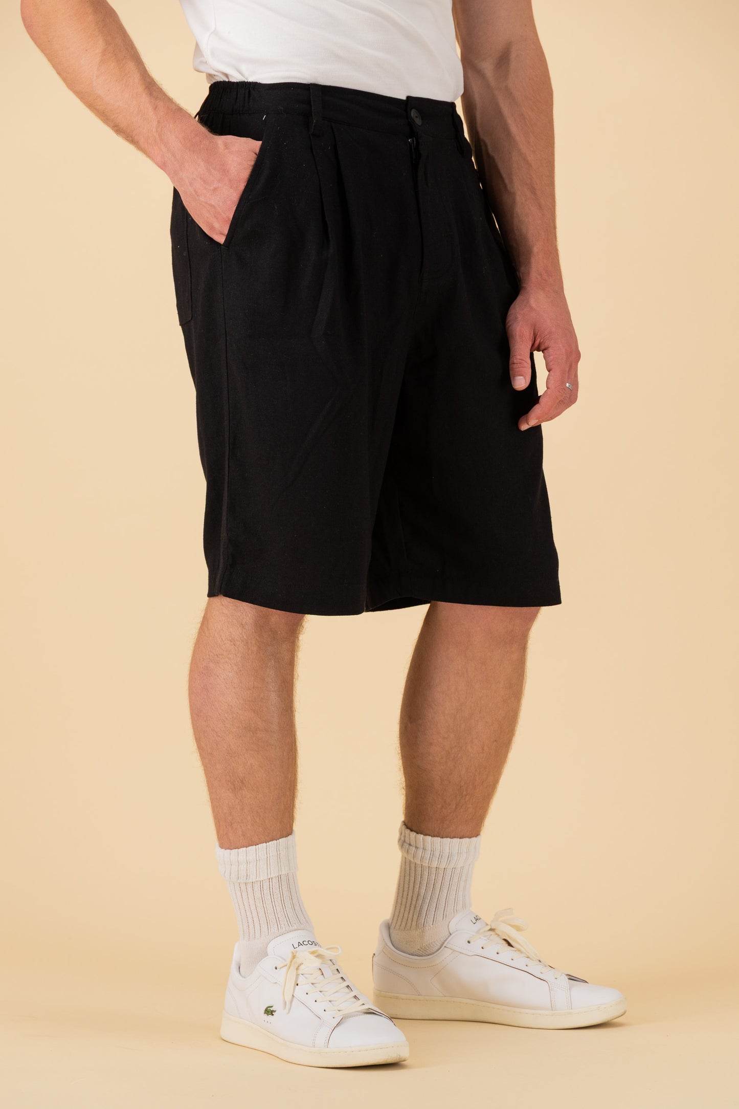 Comfort Vintage Shorts Linen Viscose Black, side view