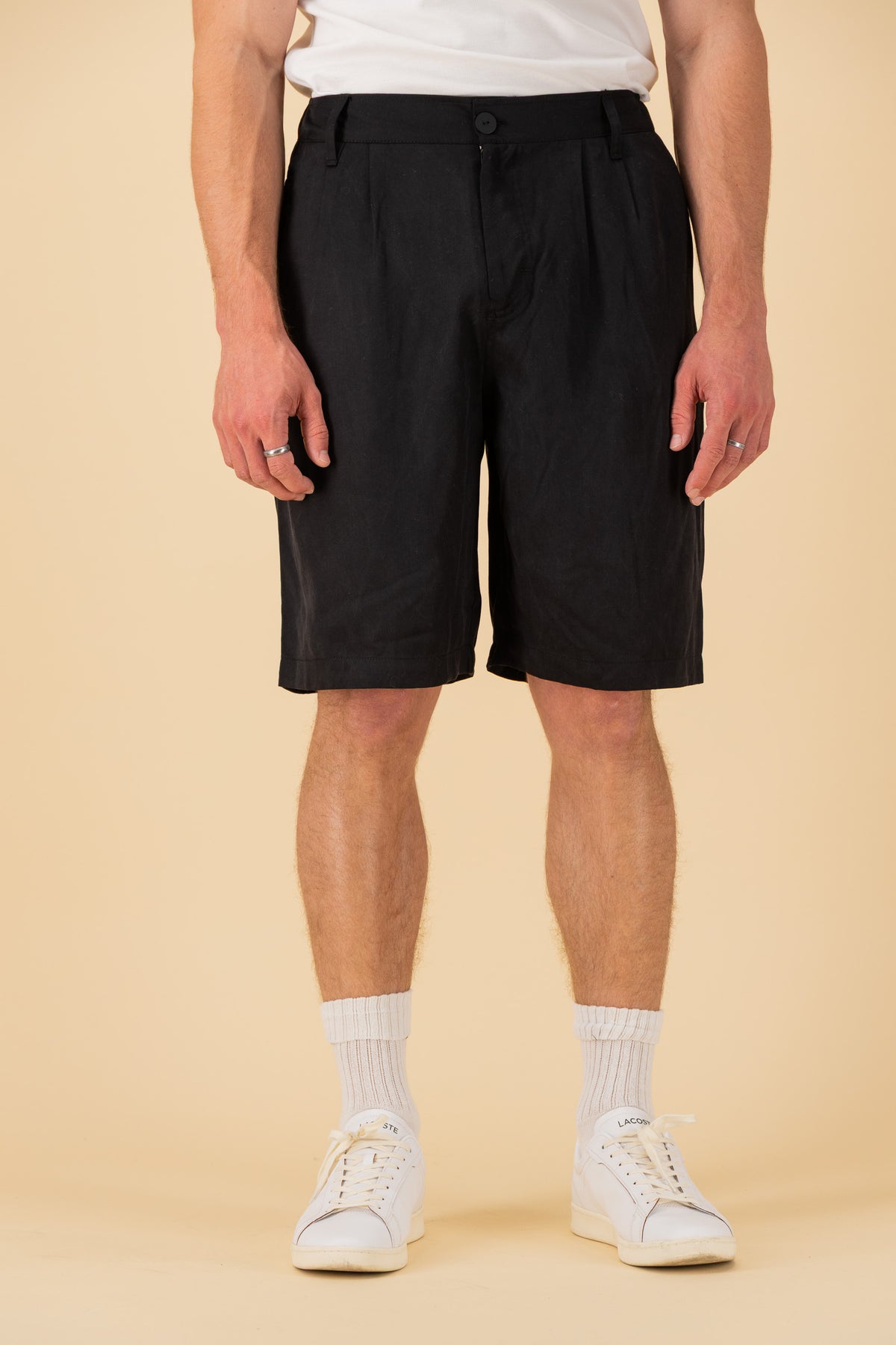 Comfort Vintage Shorts Lyocell Black, front view