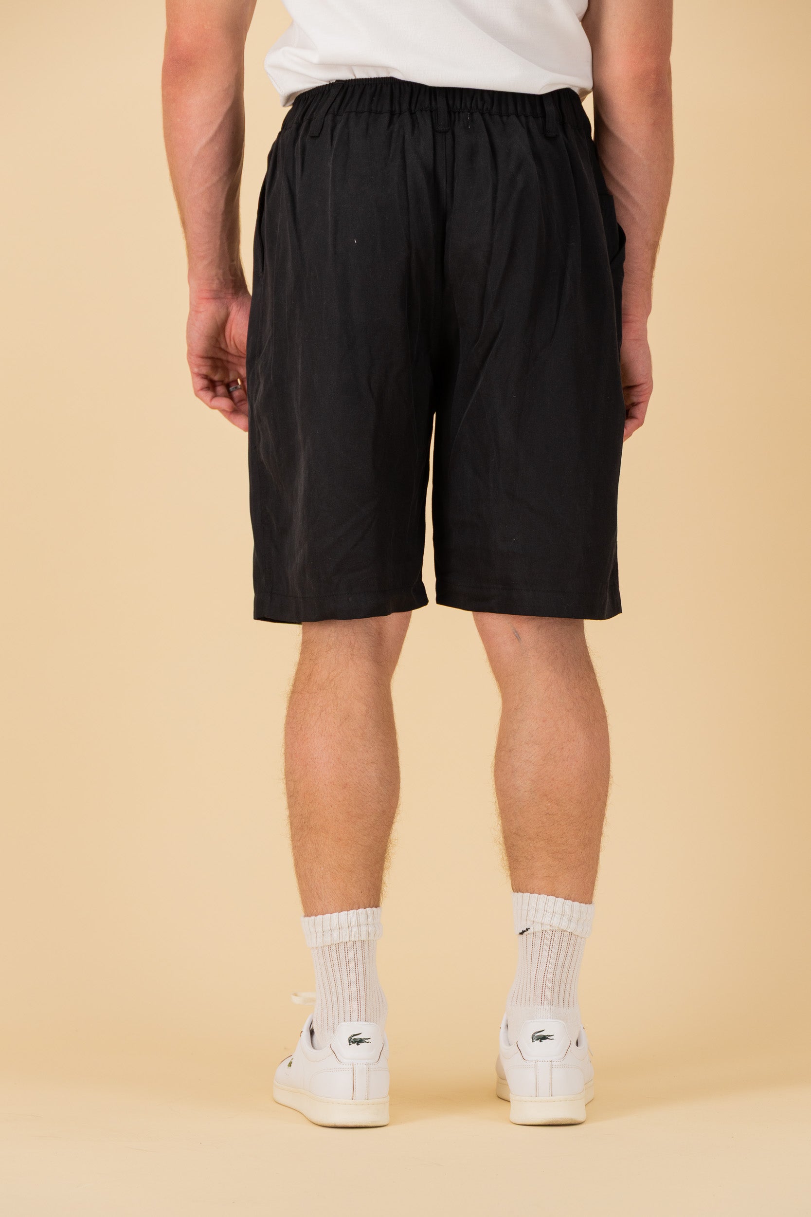 Comfort Vintage Shorts Lyocell Black, back view