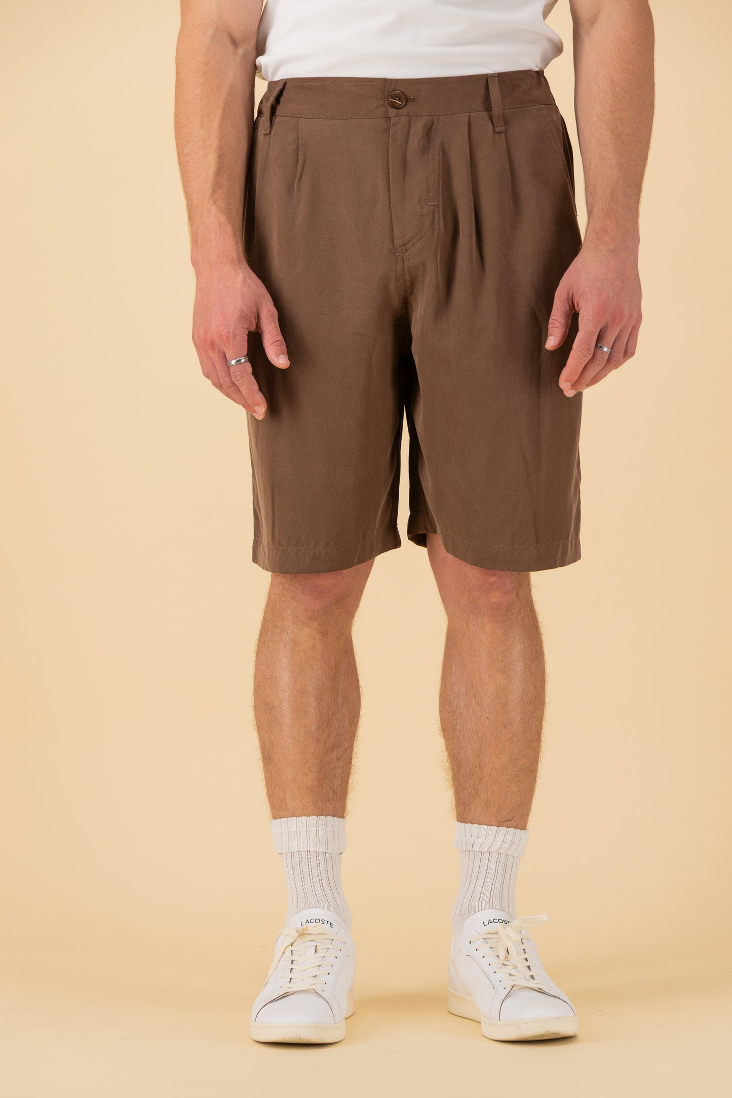 Comfort Vintage Shorts Lyocell Chocolate, front view