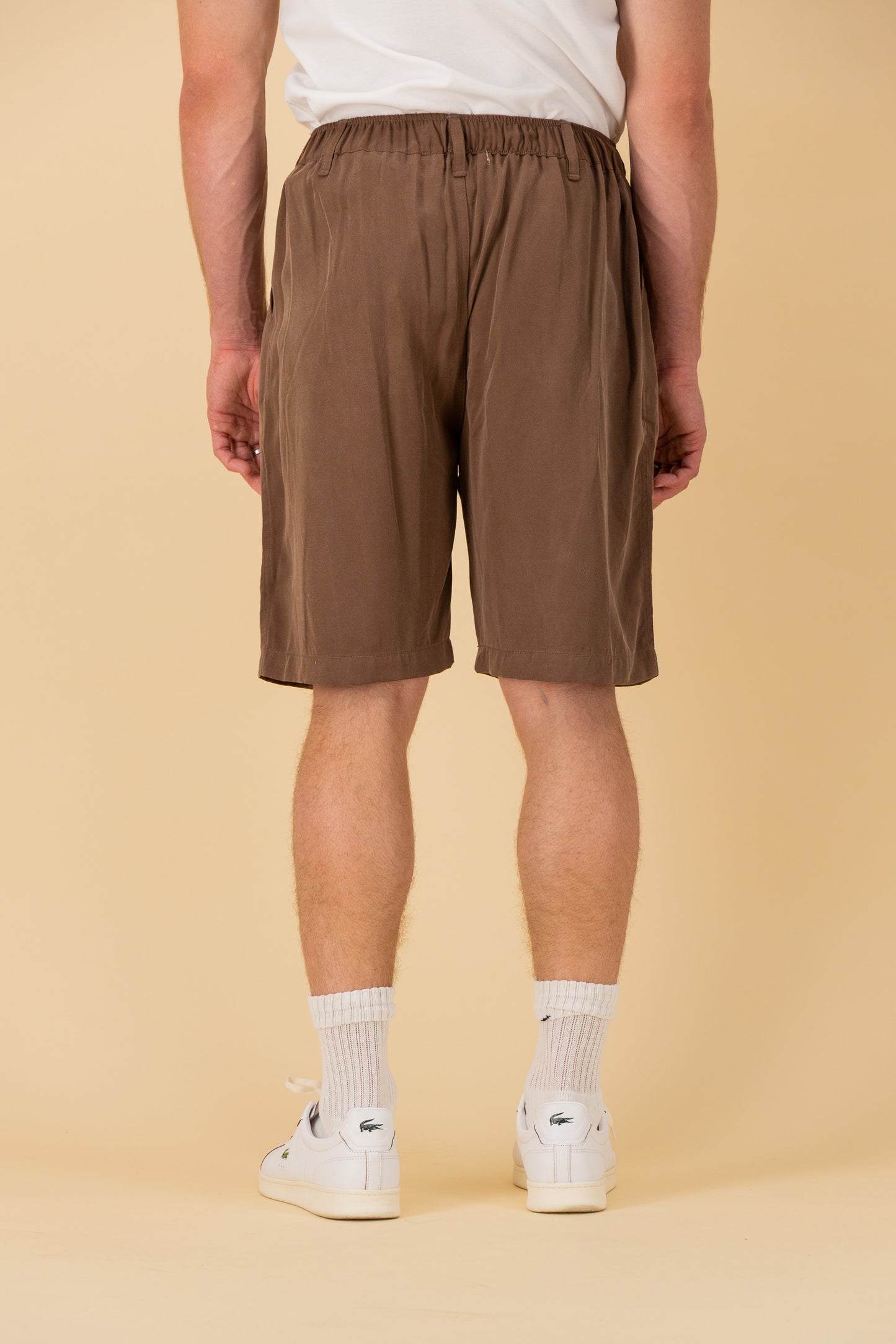 Comfort Vintage Shorts Lyocell Chocolate, back view
