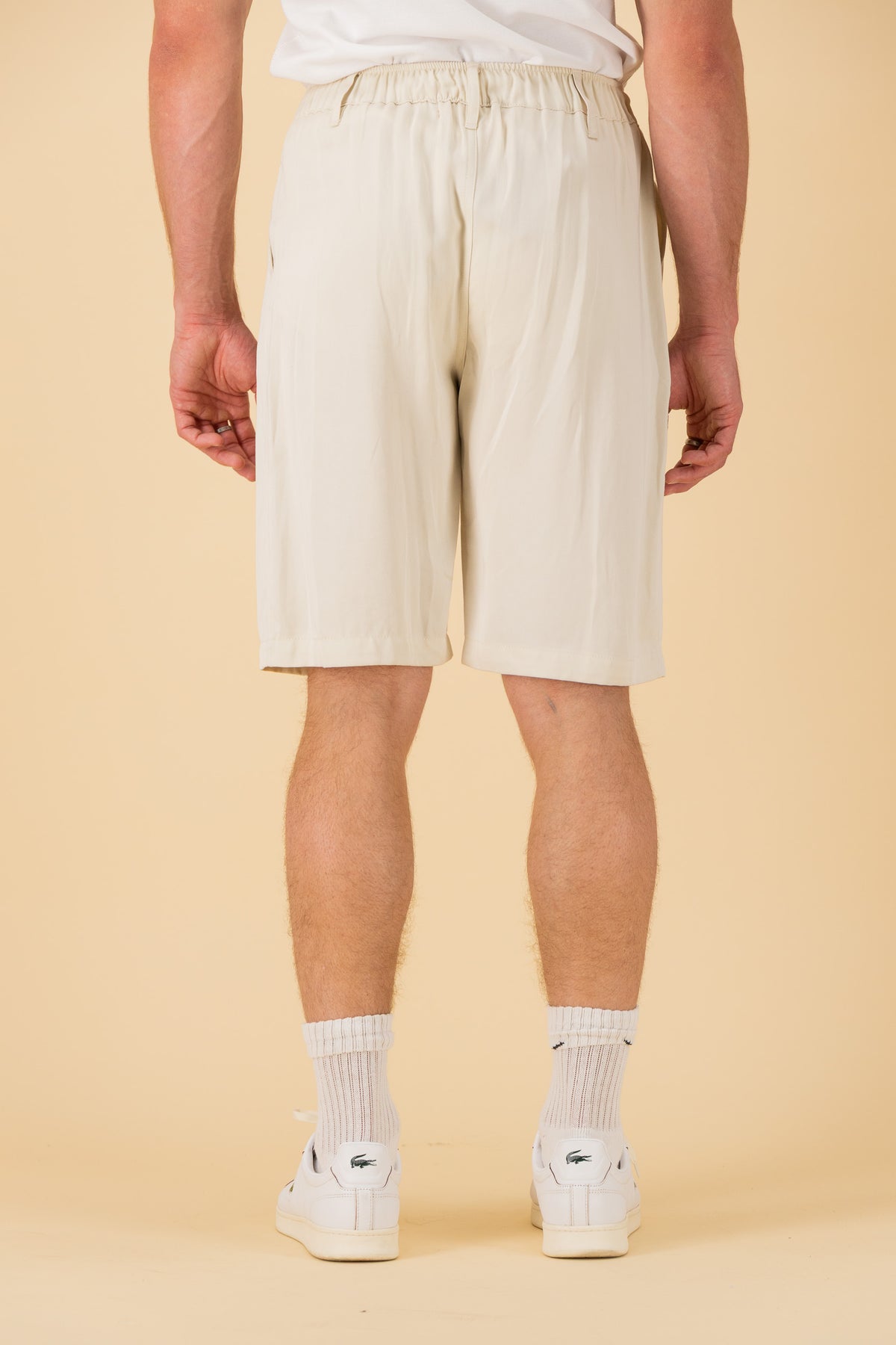 Comfort Vintage Shorts Lyocell Cream, back view