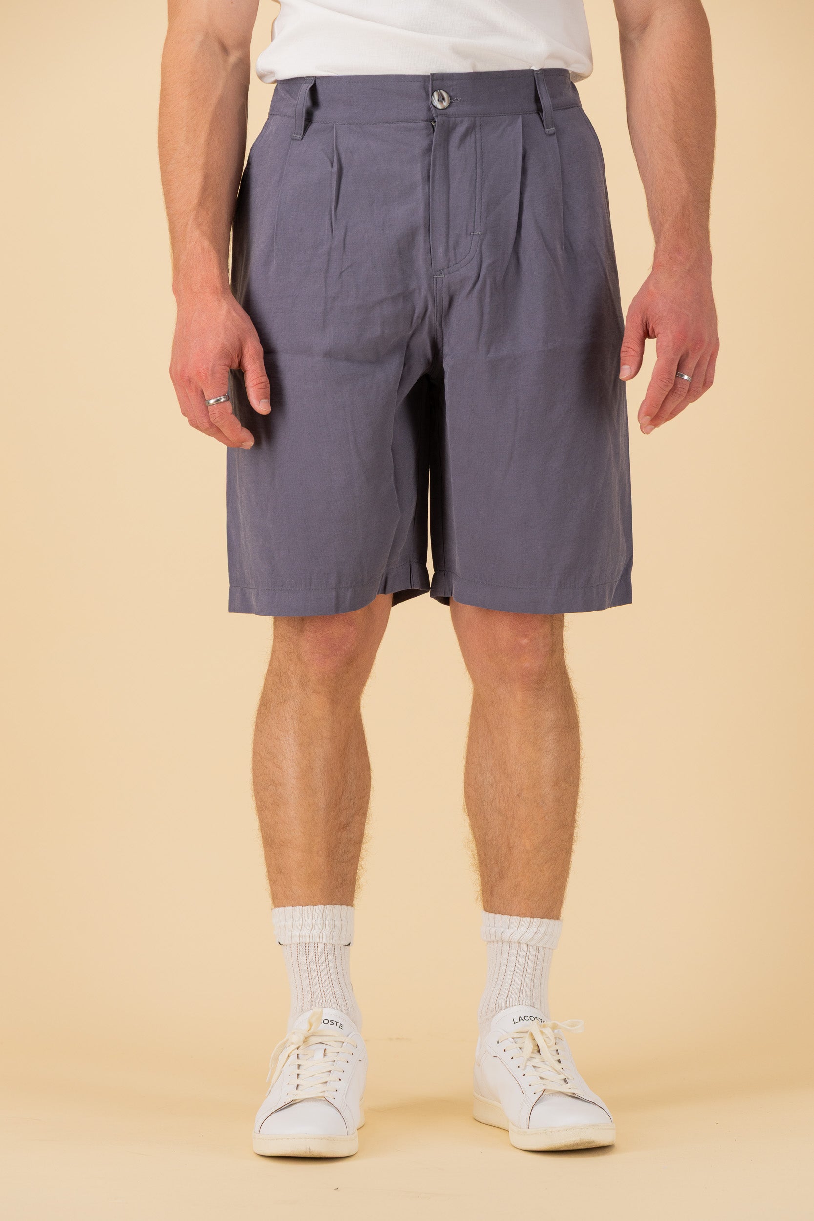 Comfort Vintage Shorts Lyocell Petrol Blue, front view