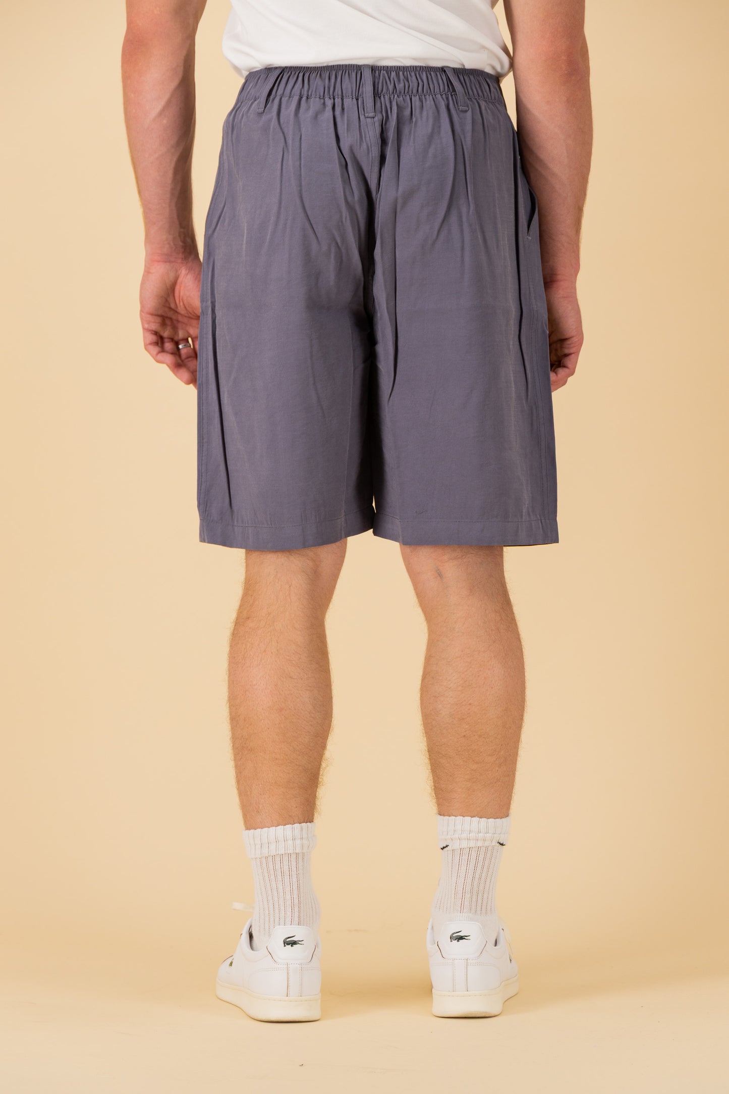 Comfort Vintage Shorts Lyocell Petrol Blue, back view