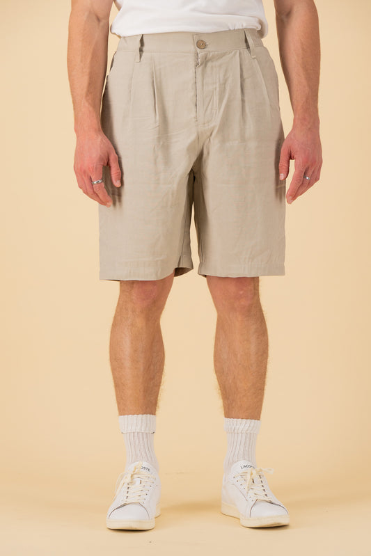 Comfort Vintage Shorts Lyocell Stone, front view