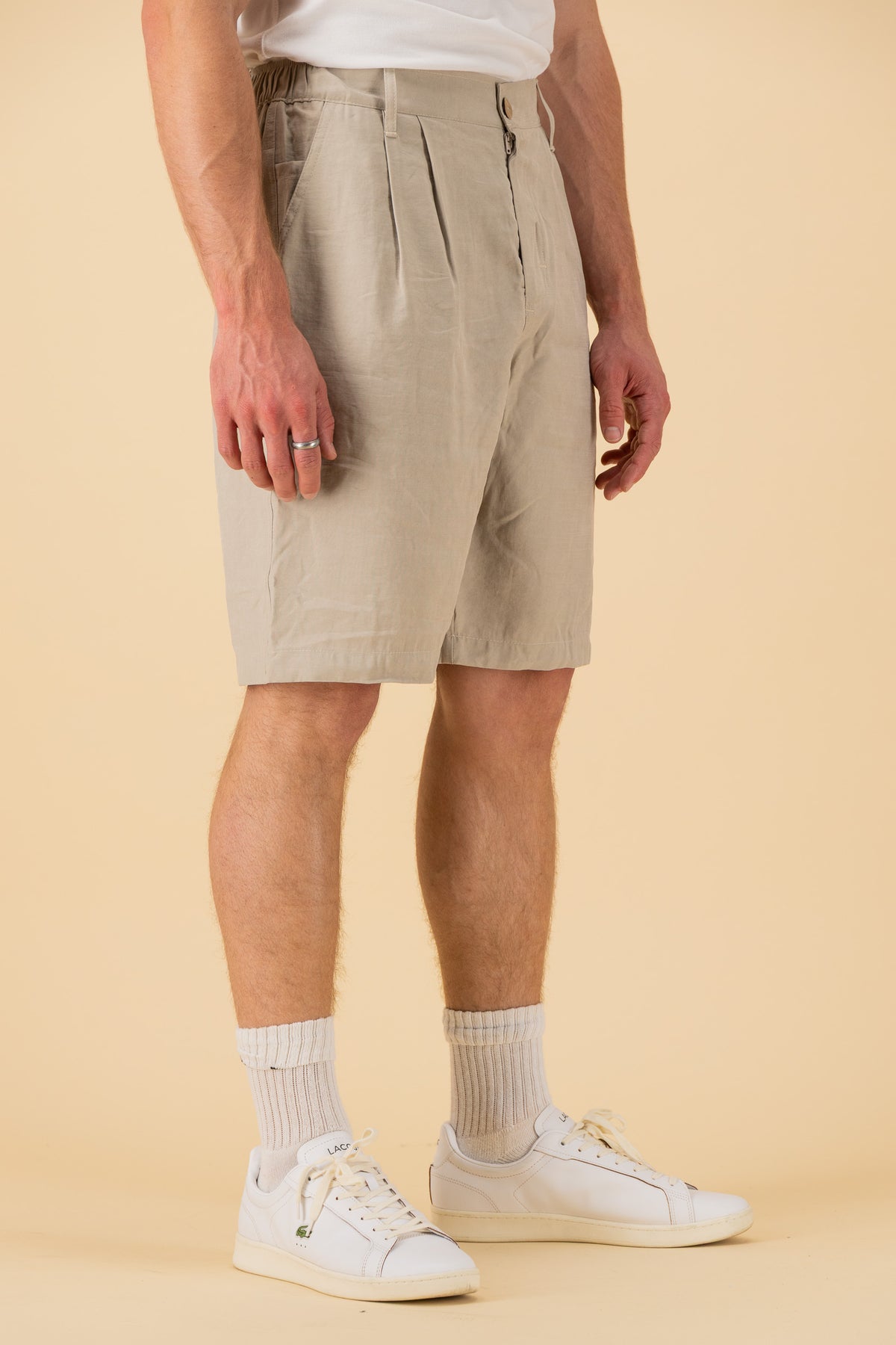 Comfort Vintage Shorts Lyocell Stone, side view