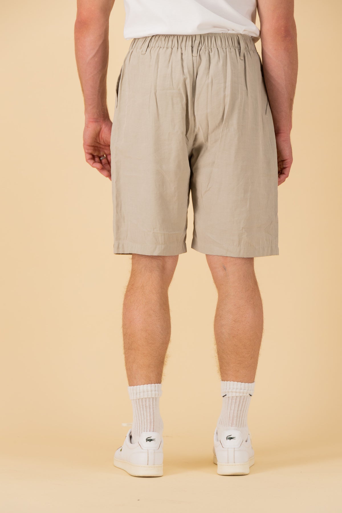 Comfort Vintage Shorts Lyocell Stone, back view