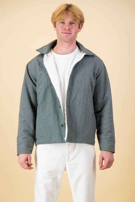 Shacket Cotton Forest Green Tweed