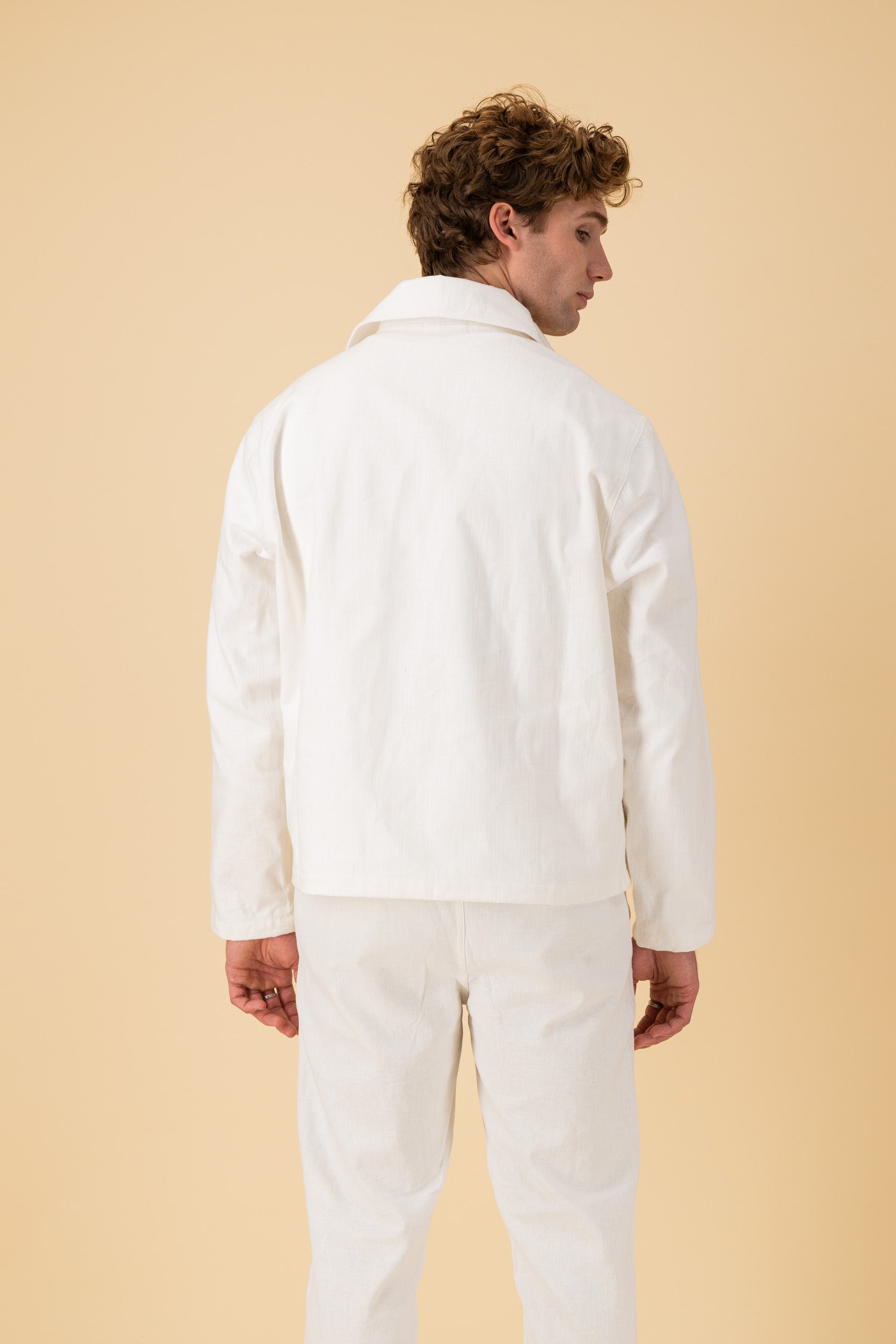 Harrington Cotton HW Slub Off-White, back view