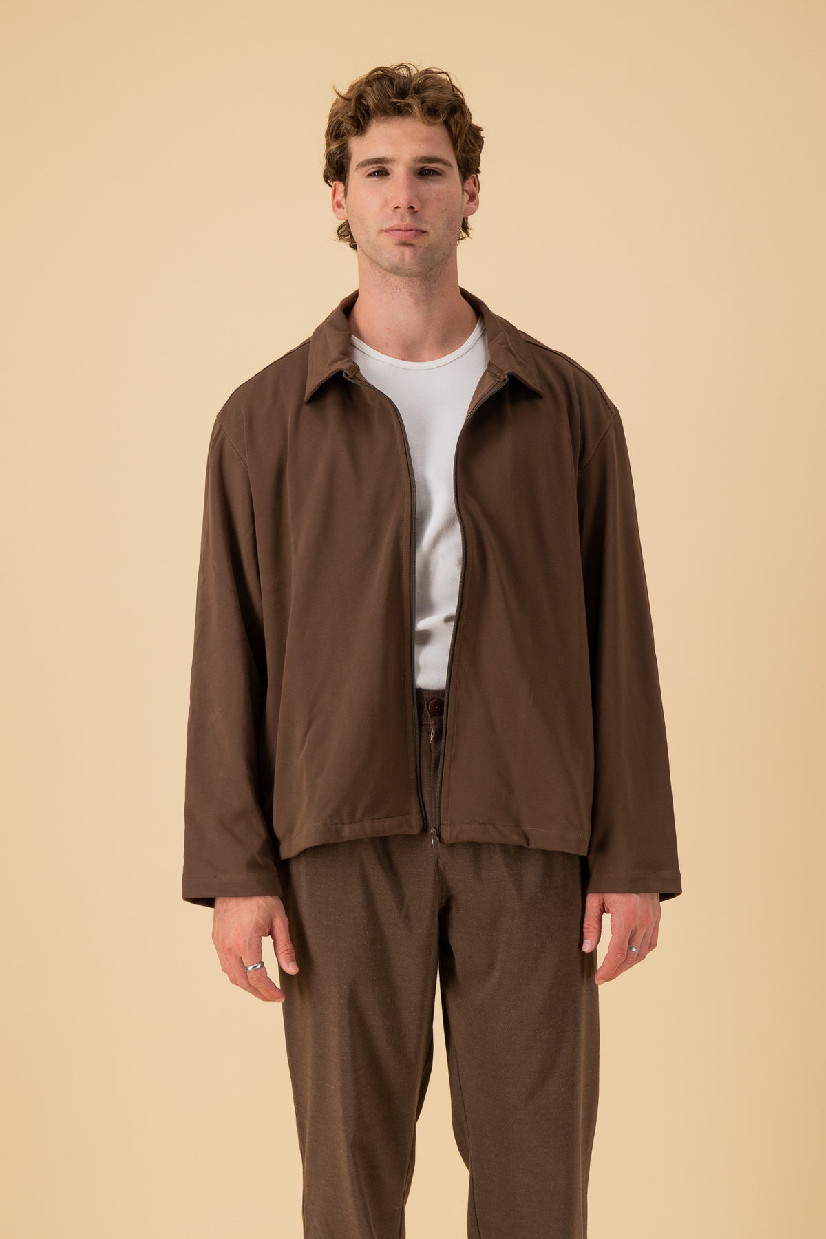 Harrington Rayon Knit Chocolate, front view