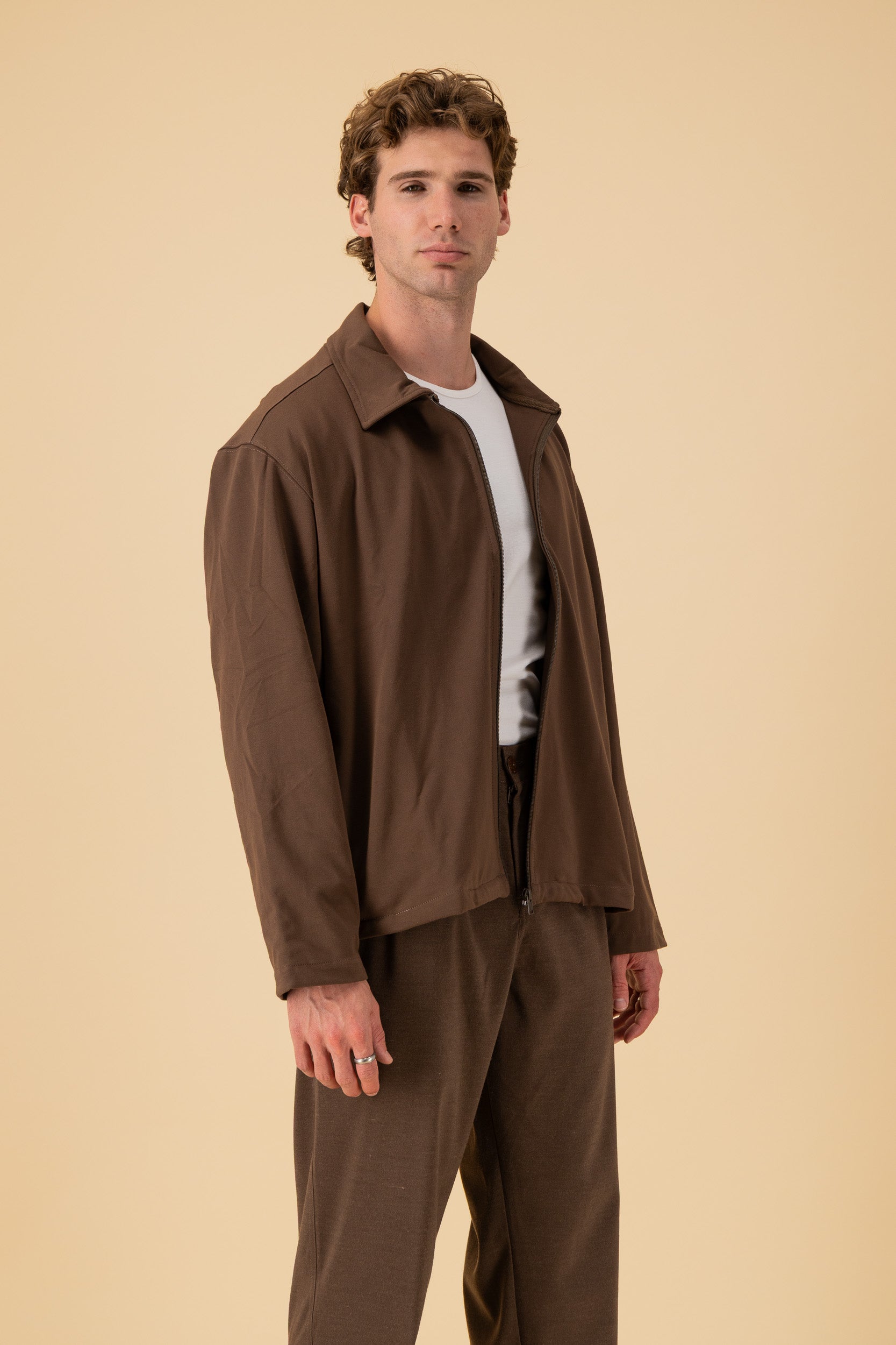 Harrington Rayon Knit Chocolate, side view