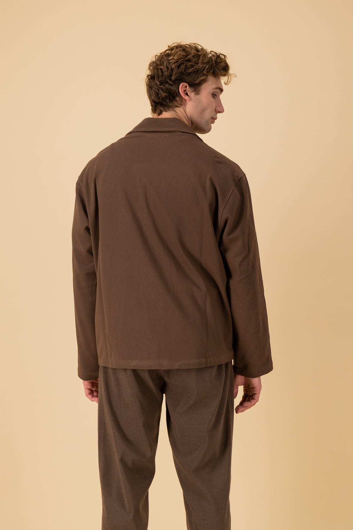 Harrington Rayon Knit Chocolate, back view