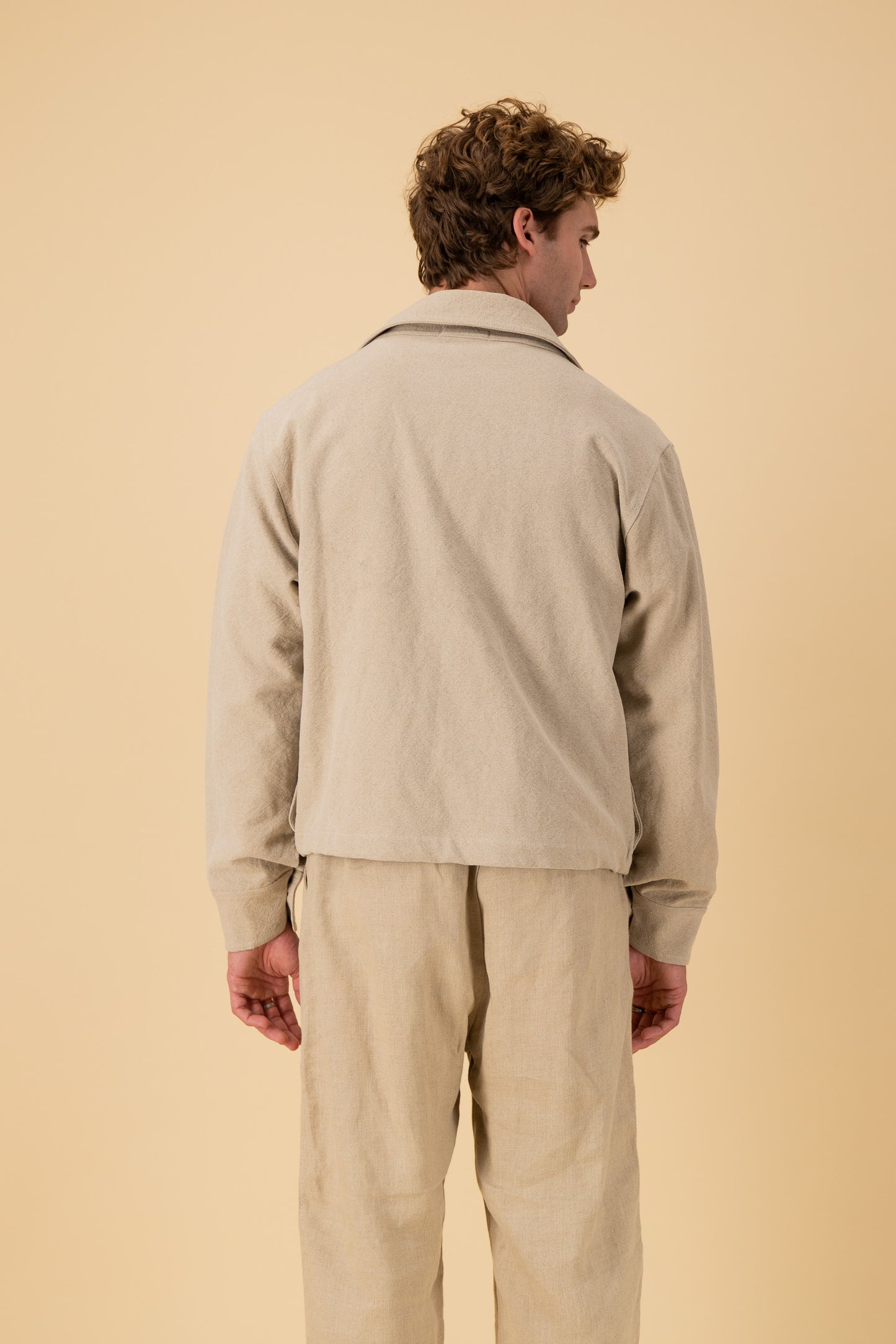 Jeans Jacket 100% Linen HW Natural, back view