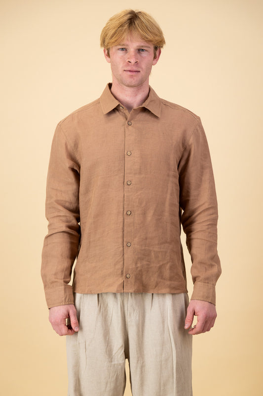 Linen LS Shirt Mocha