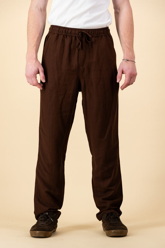 Linen Comfort Pants Chocolate