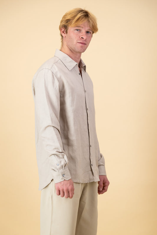 Linen Viscose LS Shirt Sahara