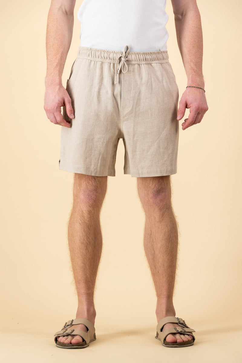 Linen Viscose Shorts Oatmeal