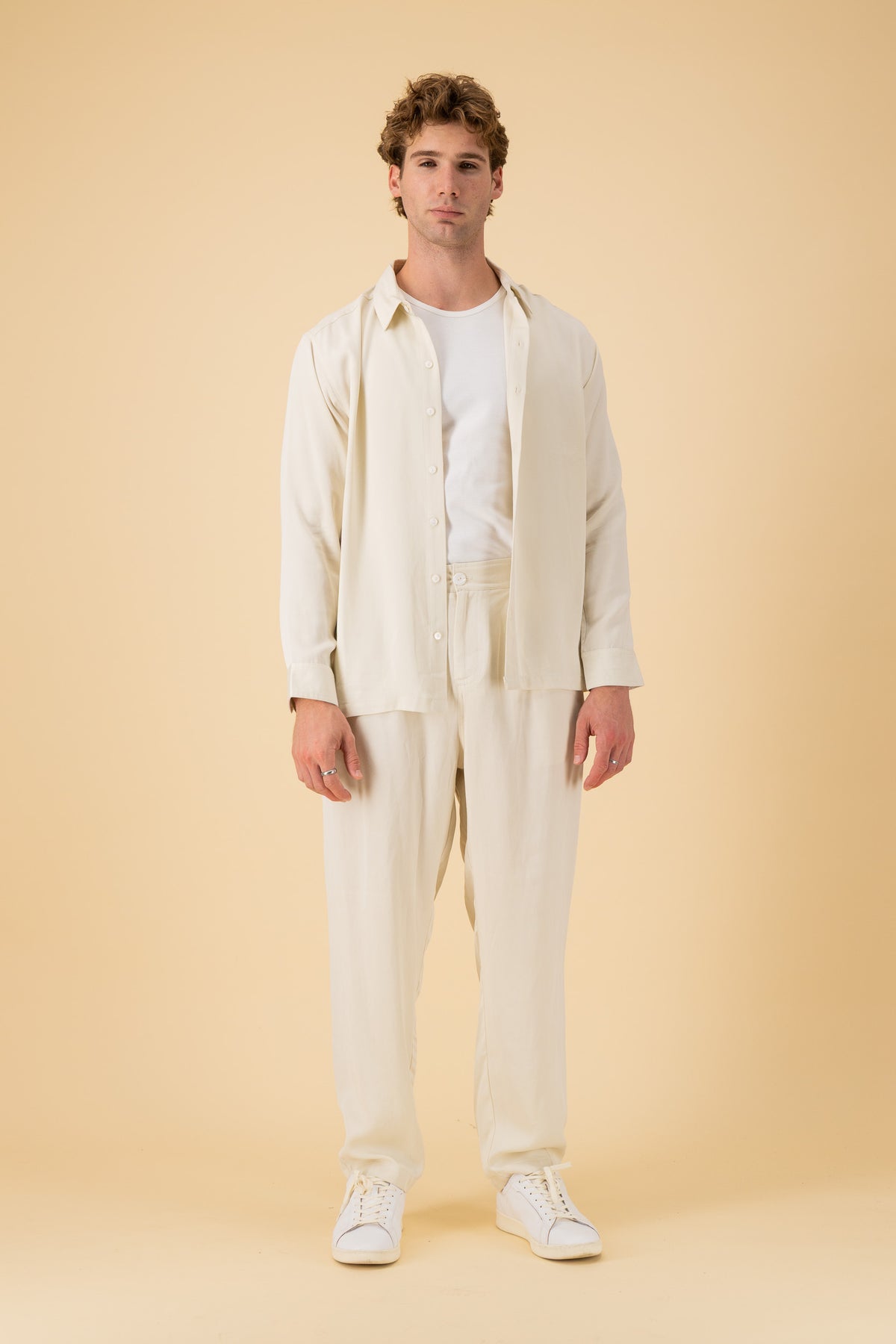 LS Shirt Boxy Lyocell Cream, alternate view