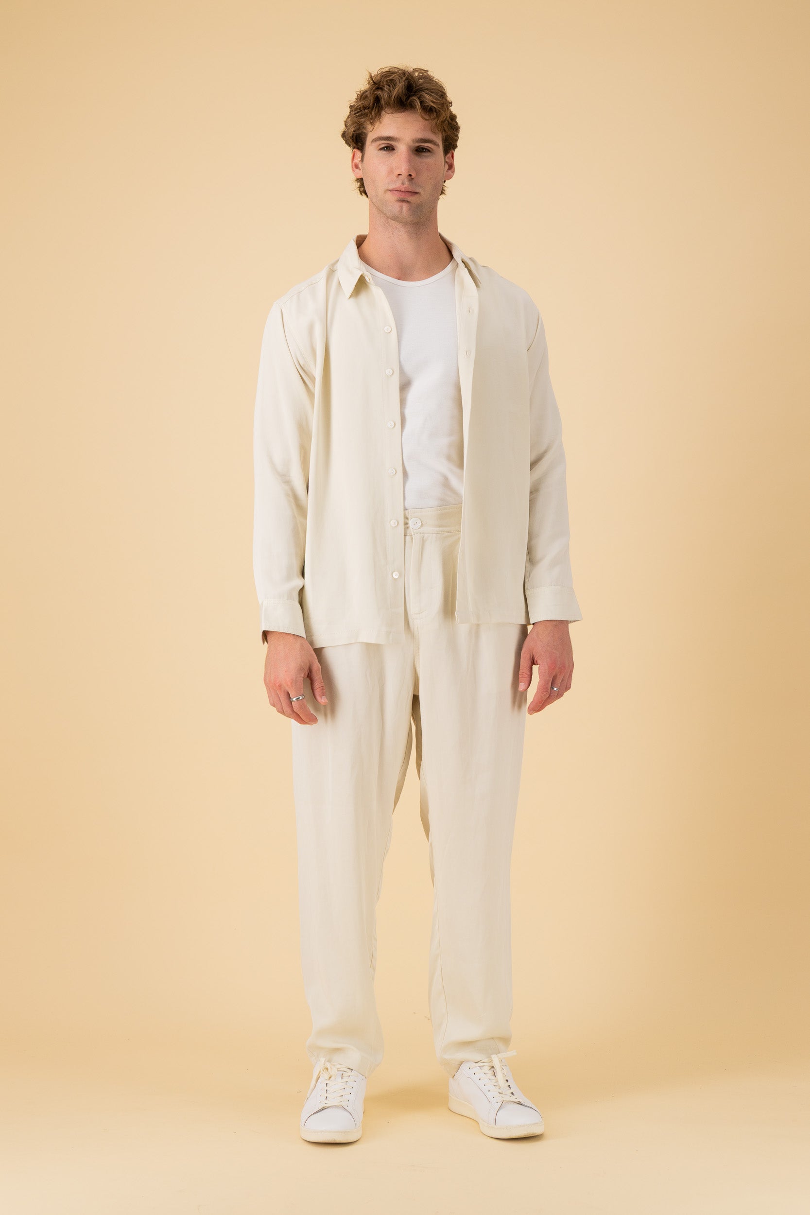 LS Shirt Boxy Lyocell Cream, alternate view