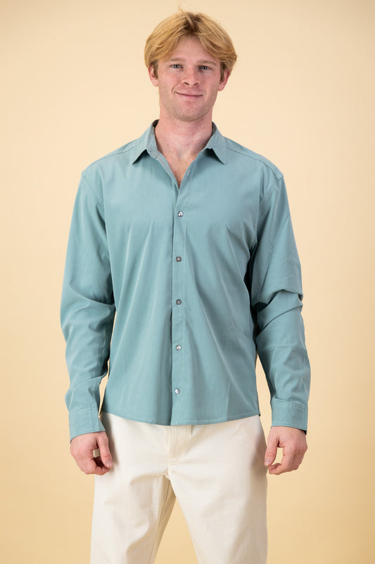 Modal LS Shirt Denim Seafoam Green