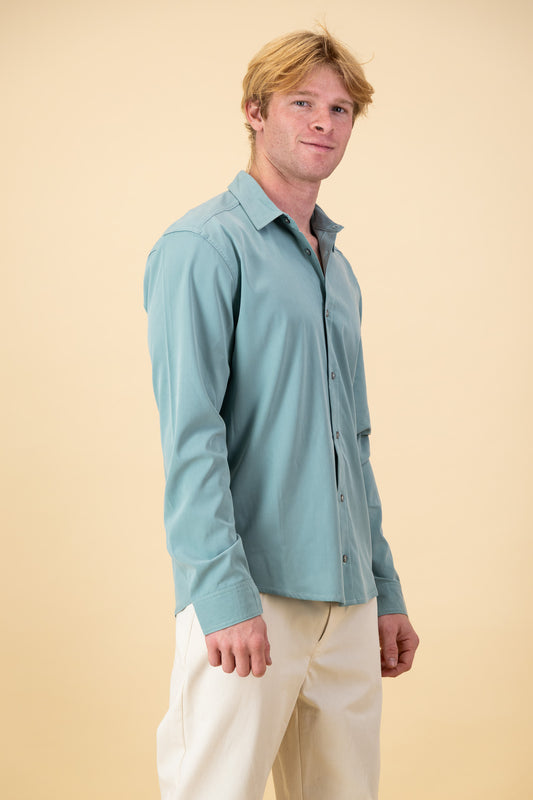 Modal LS Shirt Denim Seafoam Green