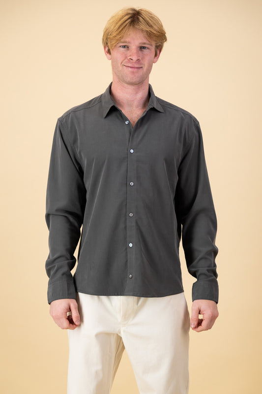 Modal LS Shirt Steel Grey