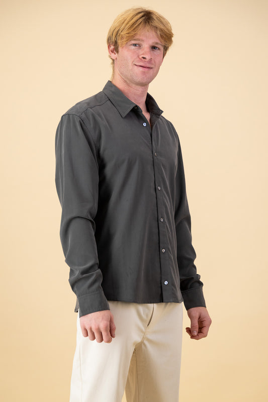 Modal LS Shirt Steel Grey