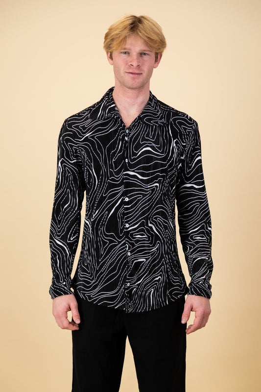 LS Shirt Crystalline Black Marble