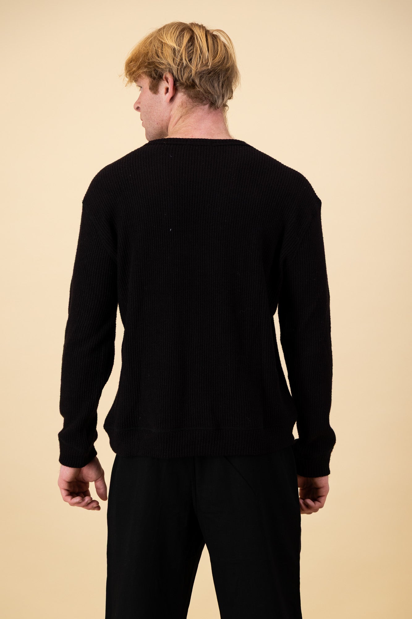Rayon Knit Jersey Black Fisherman's Rib