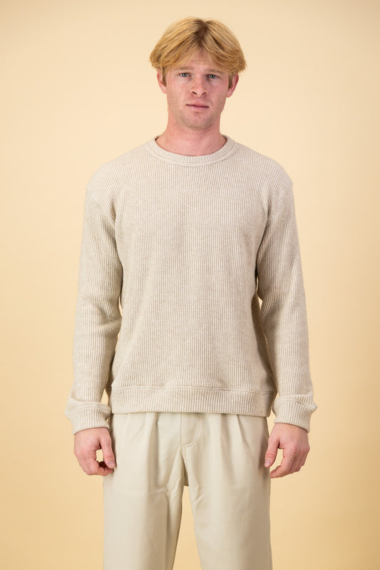 Rayon Knit Jersey Cream Fisherman's Rib