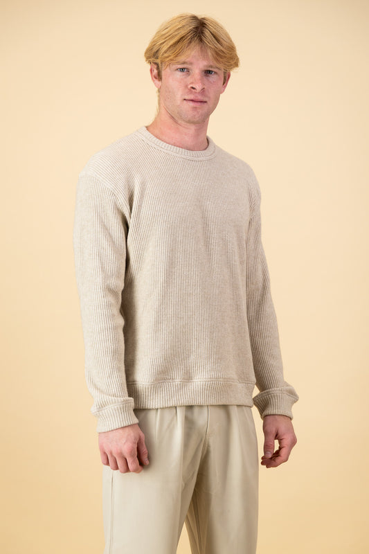 Rayon Knit Jersey Cream Fisherman's Rib
