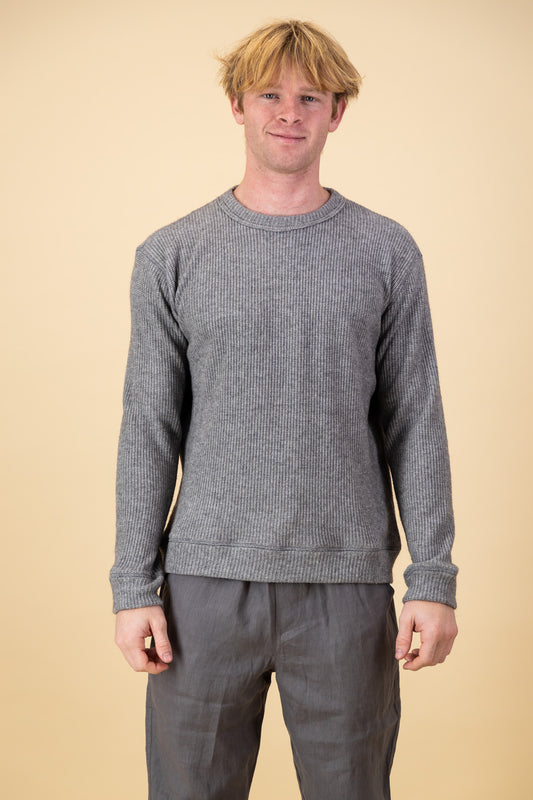 Rayon Knit Jersey Grey Fisherman's Rib