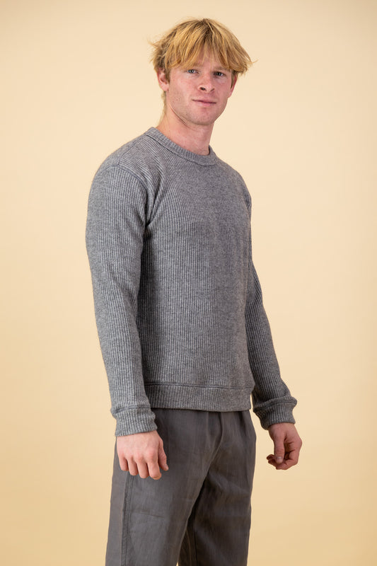Rayon Knit Jersey Grey Fisherman's Rib