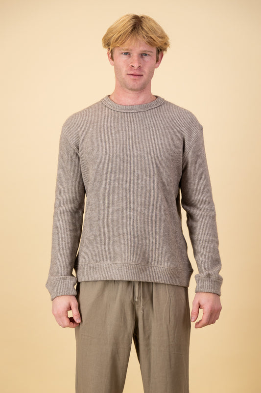 Rayon Knit Jersey Mocha Mousse Fisherman's Rib